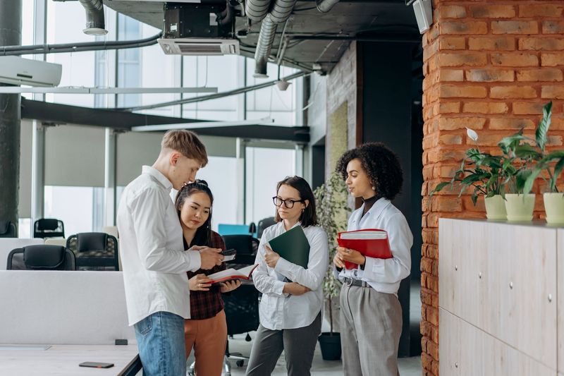 A business team at work in a modern UAE office